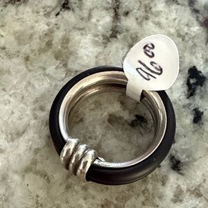 Silver and Black Ring